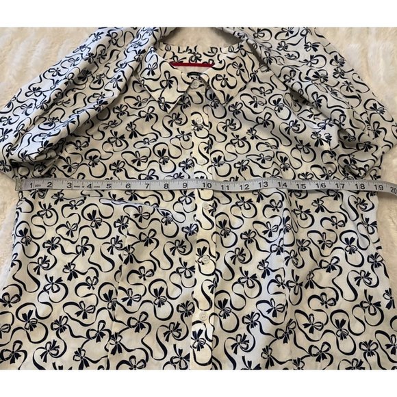 Talbots Wrinkle-Resistant Blouse Ribbon Pattern Cotton Blend Women's Size 8 - Picture 8 of 15